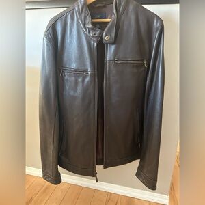 Brooks Brothers Dark Brown Leather Jacket
